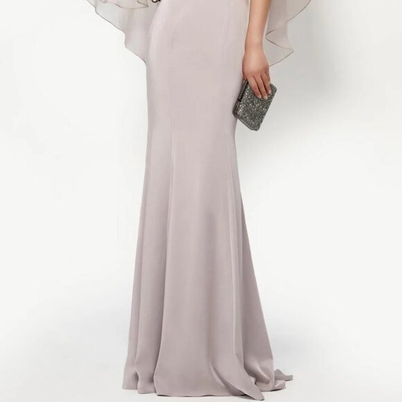 SAMPLE Boho Wedding Dress Bridal Gown, Elegant Formal Batwing Flutter Sleeve - Picture 6 of 15